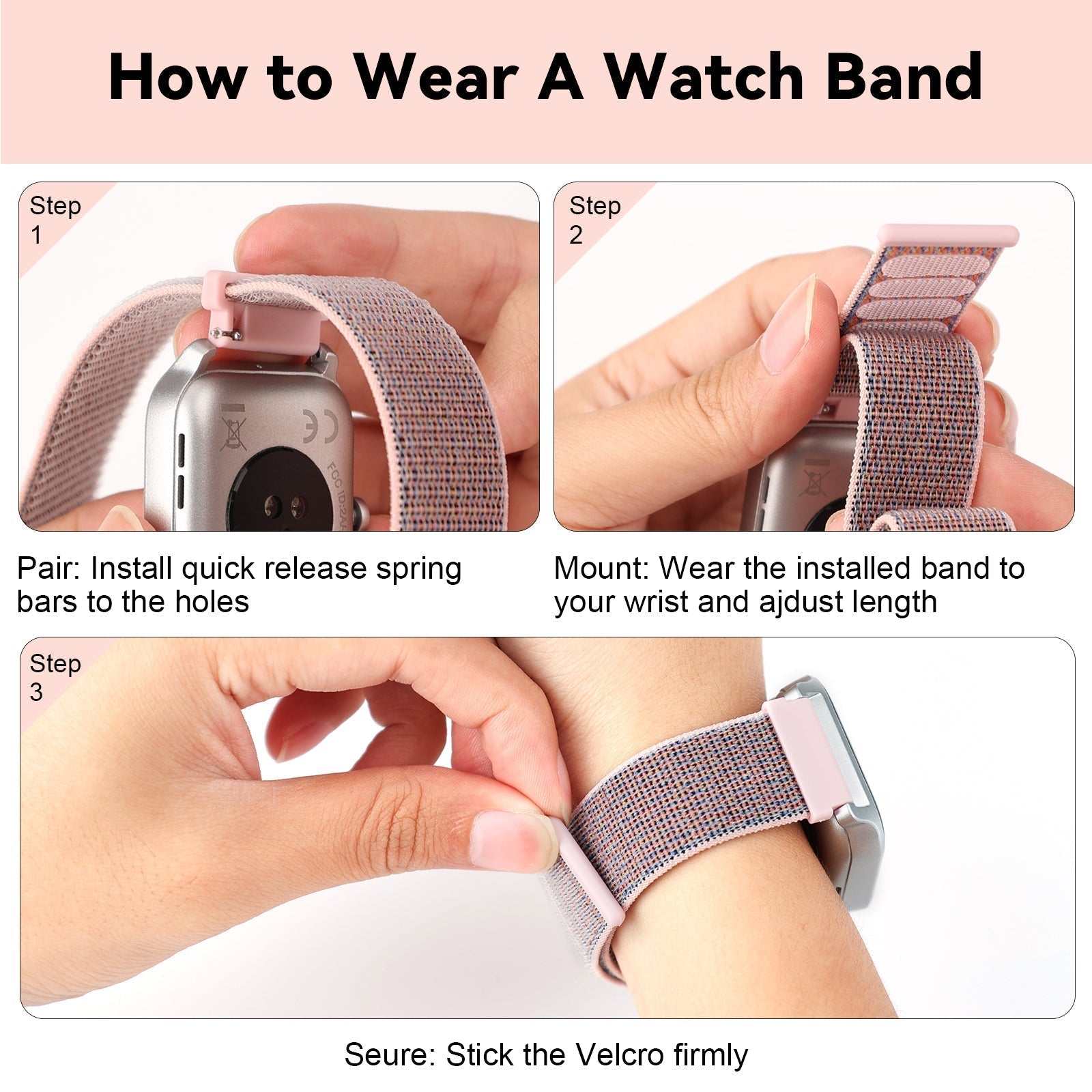 Fitpolo Soft Nylon Sport Strap Replacement band 18mm 20mm 22mm Option4(Free shipping for 2 or more watch straps)