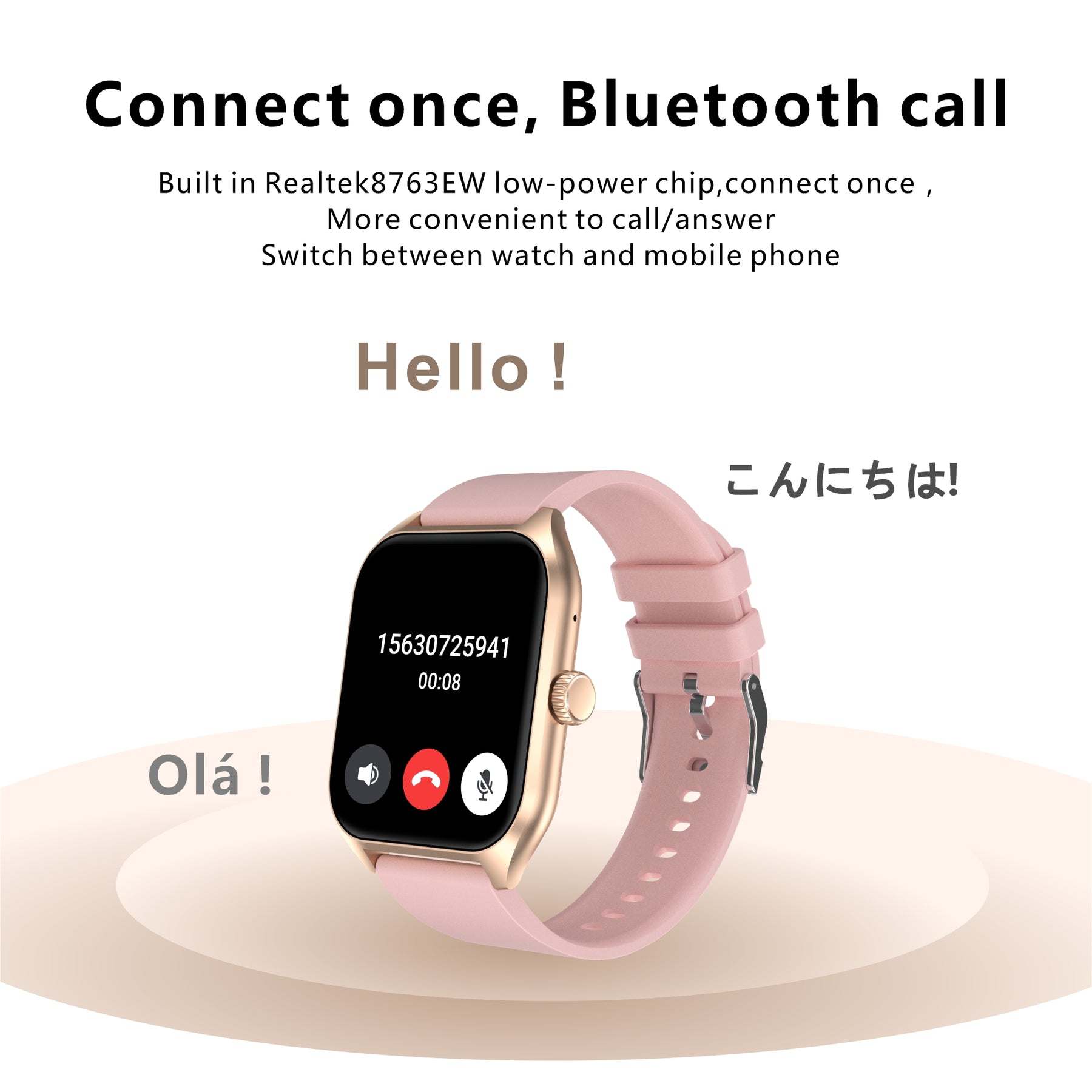 Smart Watch 1.96-inch Large Screen Call Function Skin Temperature Measurement
