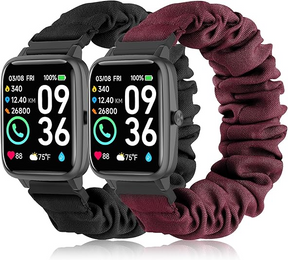 Fitpolo 2 Pack Stretchy Scrunchie Strap Replacement Bands 22mm