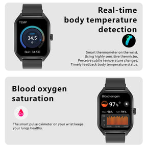 Smart Watch 1.96-inch Large Screen Call Function Skin Temperature Measurement