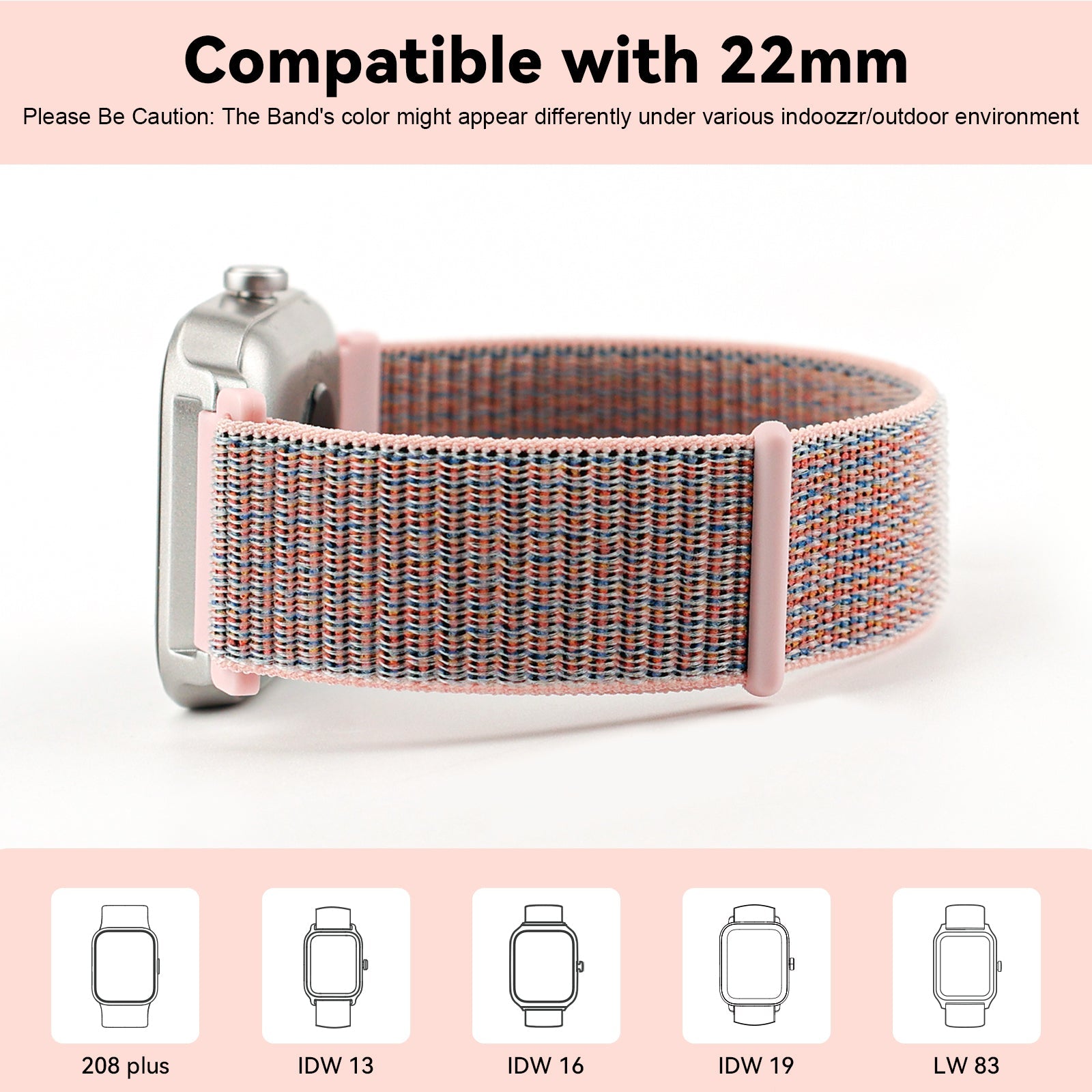 Fitpolo Soft Nylon Sport Strap Replacement band 18mm 20mm 22mm Option2(Free shipping for 2 or more watch straps)