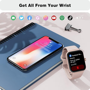 Fitpolo IDW15 Smart Watch for Women, 1.8” Touchscreen, Alexa, Fitness Tracker, Heart Rate & Sleep Monitor