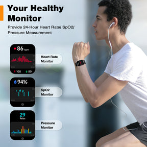 Fitpolo IDW19 Smart Watch for Men Women,1.8” Touchscreen Fitness Tracker Watch for Android iPhone