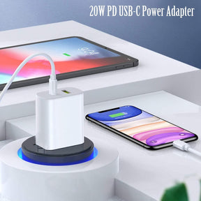 20W Dual-Port USB-A + USB-C Fast Charger Plug
