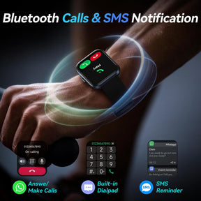 Fitpolo 208Plus Smart Watch for Women, 1.8" HD, Alexa, Bluetooth Call, IP68, Health & Sports Tracker.