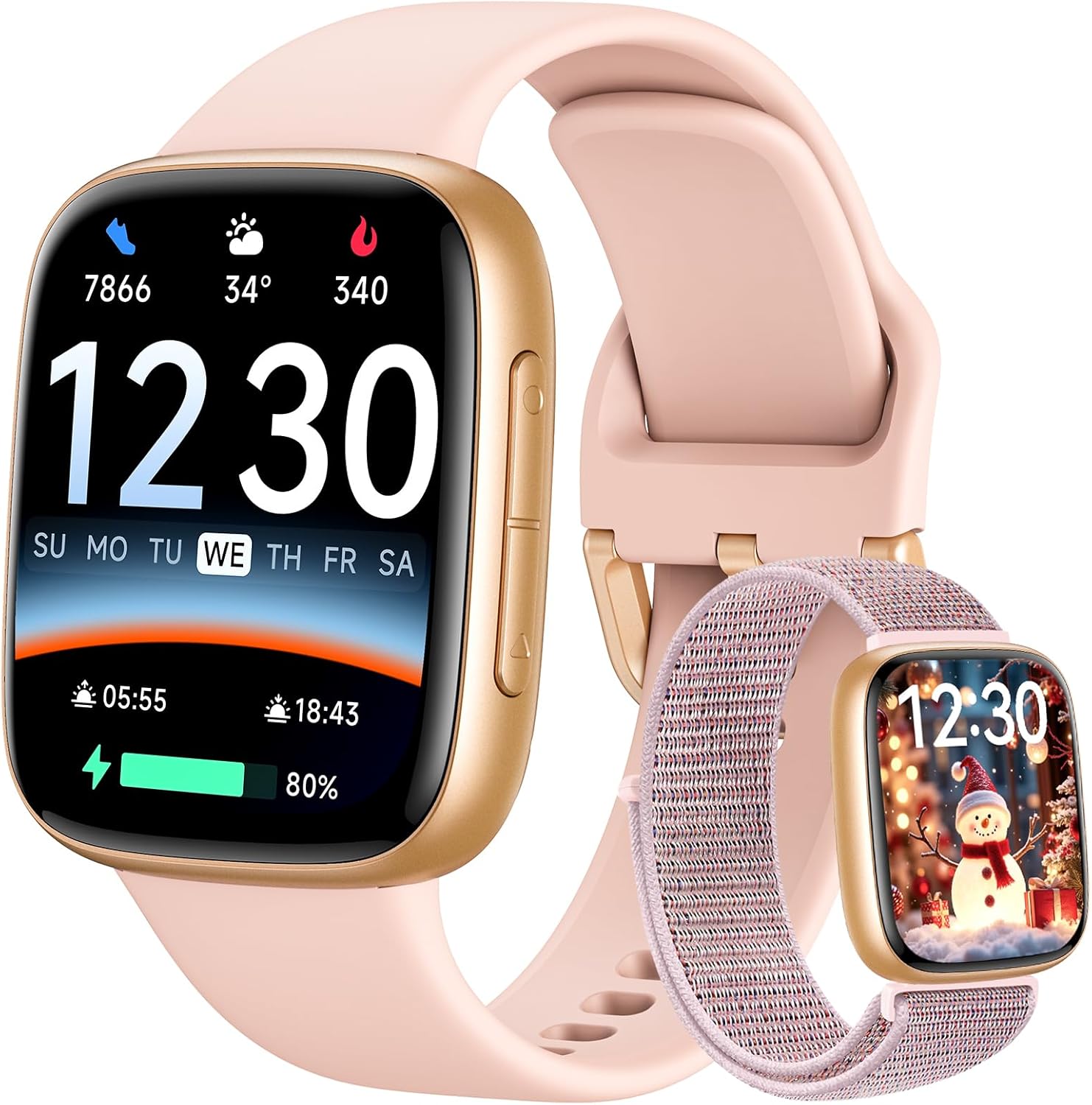 Fitpolo Smart Watch 1.85" AMOLED Fitness Tracker with Bluetooth Call