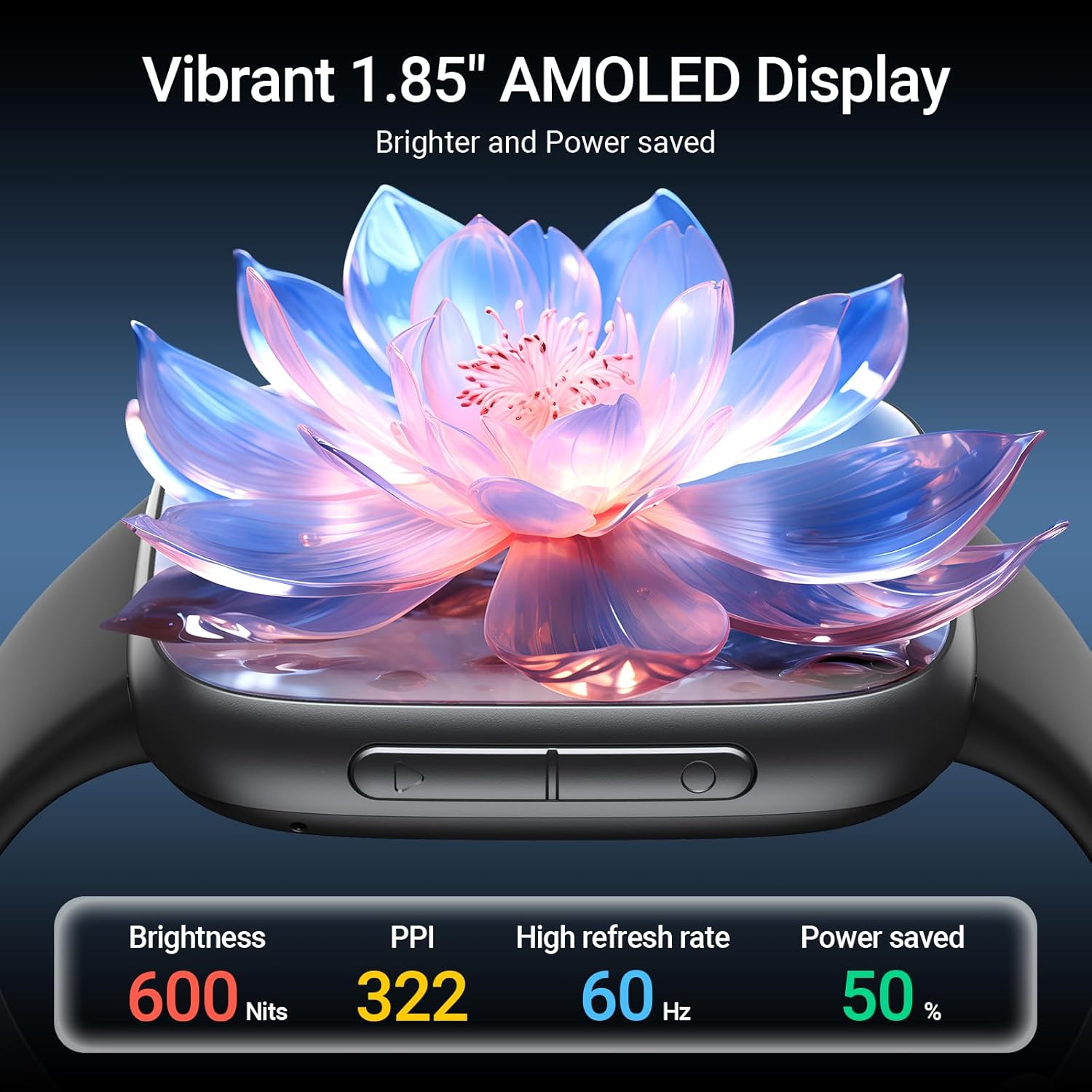 Fitpolo Smart Watch 1.85" AMOLED Fitness Tracker with Bluetooth Call