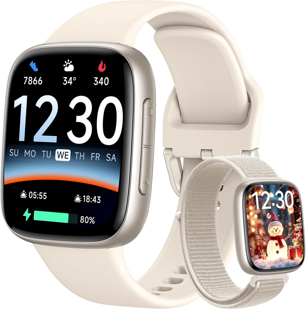 Fitpolo Smart Watch 1.85" AMOLED Fitness Tracker with Bluetooth Call