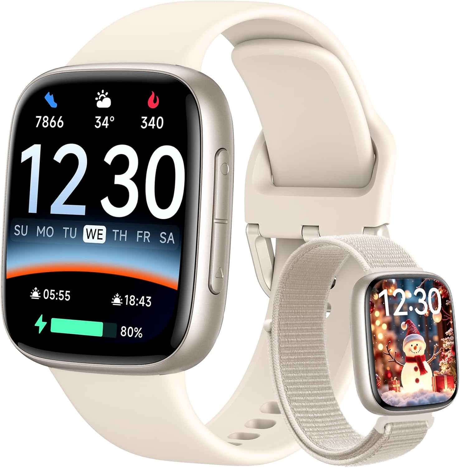 Fitpolo Smart Watch 1.85" AMOLED Fitness Tracker with Bluetooth Call