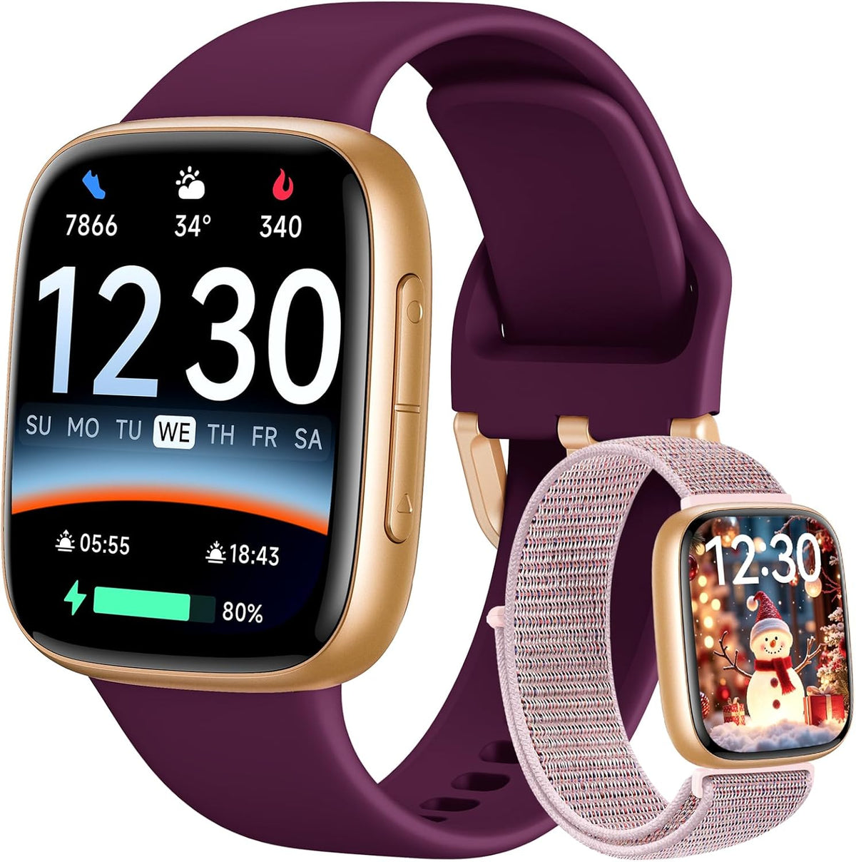 Fitpolo Smart Watch 1.85" AMOLED Fitness Tracker with Bluetooth Call