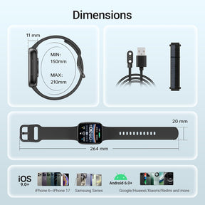 Fitpolo Smart Watch 1.85" AMOLED Fitness Tracker with Bluetooth Call