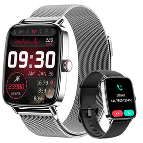 Fitpolo IDW28 1.85" HD Screen Fitness Watch with SpO2 Heart Rate Sleep Monitor, Smart Watches 100+ Sport IP68 Waterproof, Step Counter Ladies Smartwatch for iOS Android