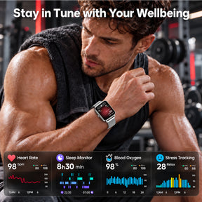 Fitpolo IDW28 1.85" HD Screen Fitness Watch with SpO2 Heart Rate Sleep Monitor, Smart Watches 100+ Sport IP68 Waterproof, Step Counter Ladies Smartwatch for iOS Android