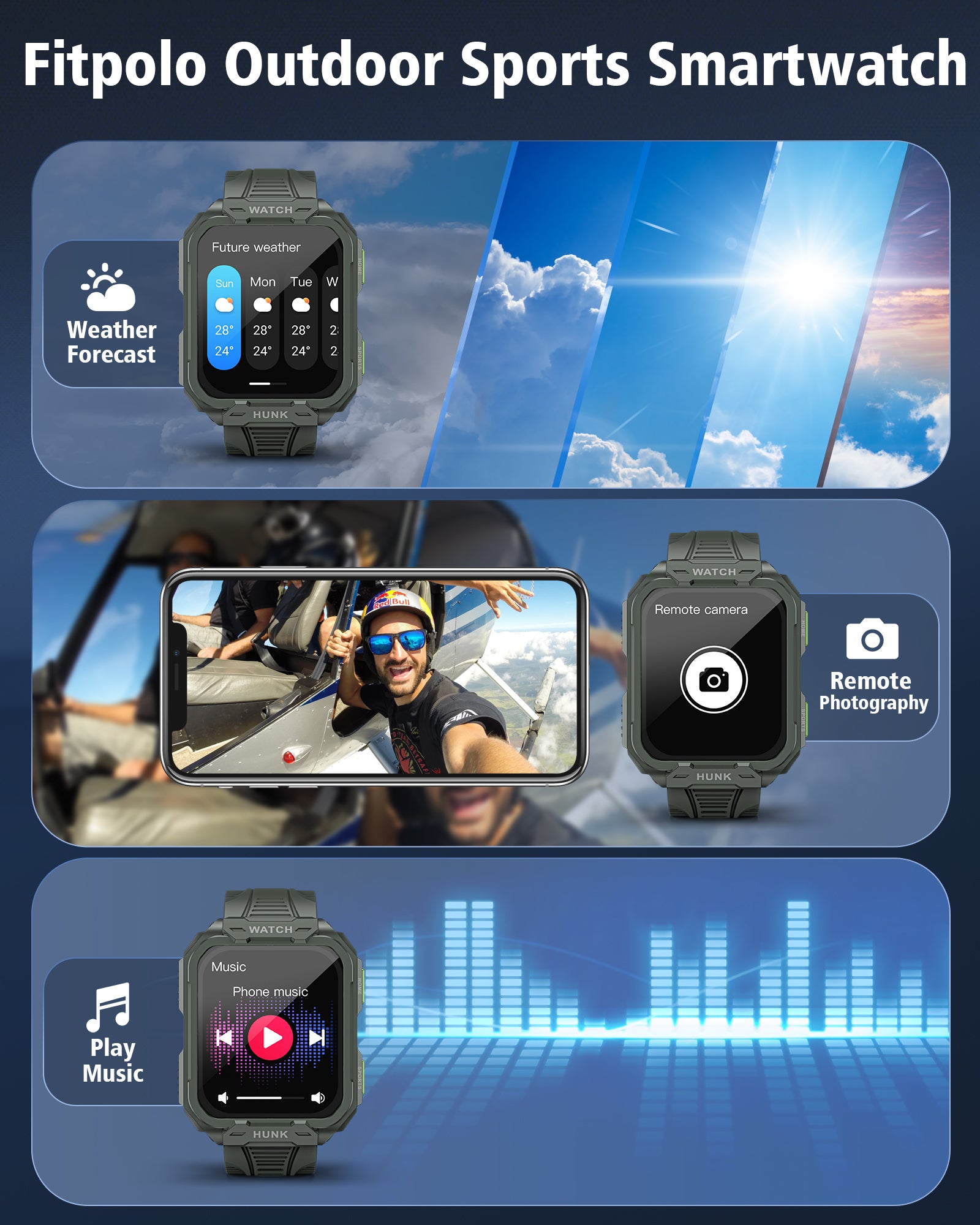 Fitpolo H1102 Military Smart Watches