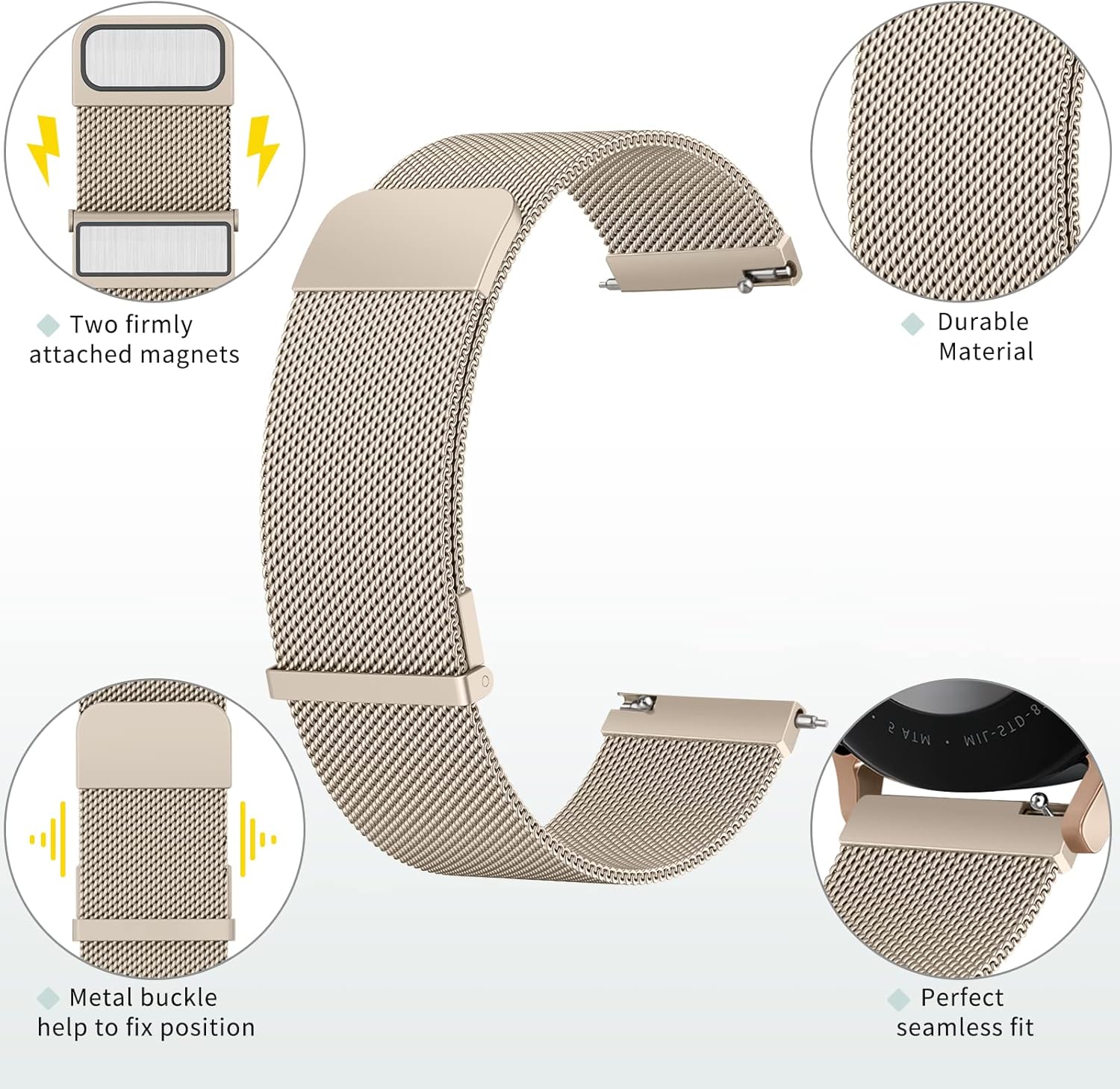 Fitpolo Metal Strap Replacement Band 22mm