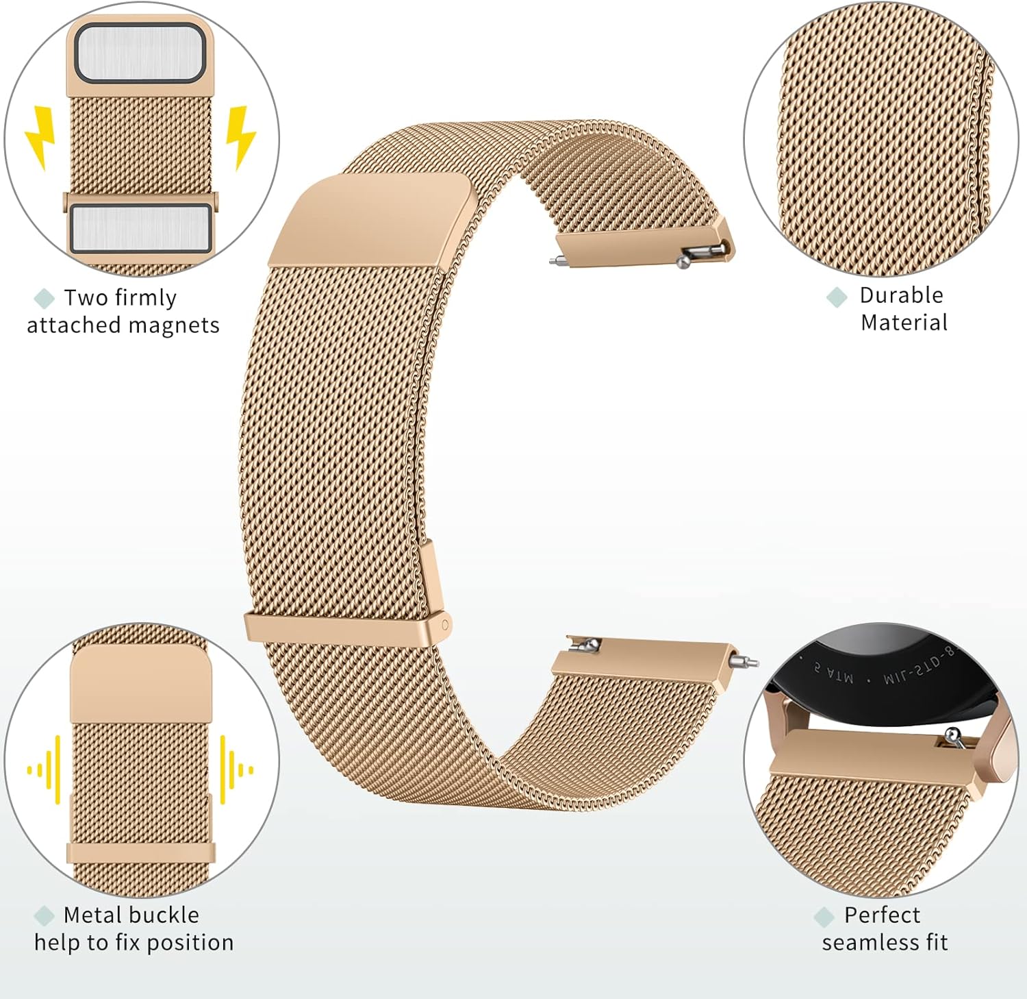 Fitpolo Metal Strap Replacement Band 22mm